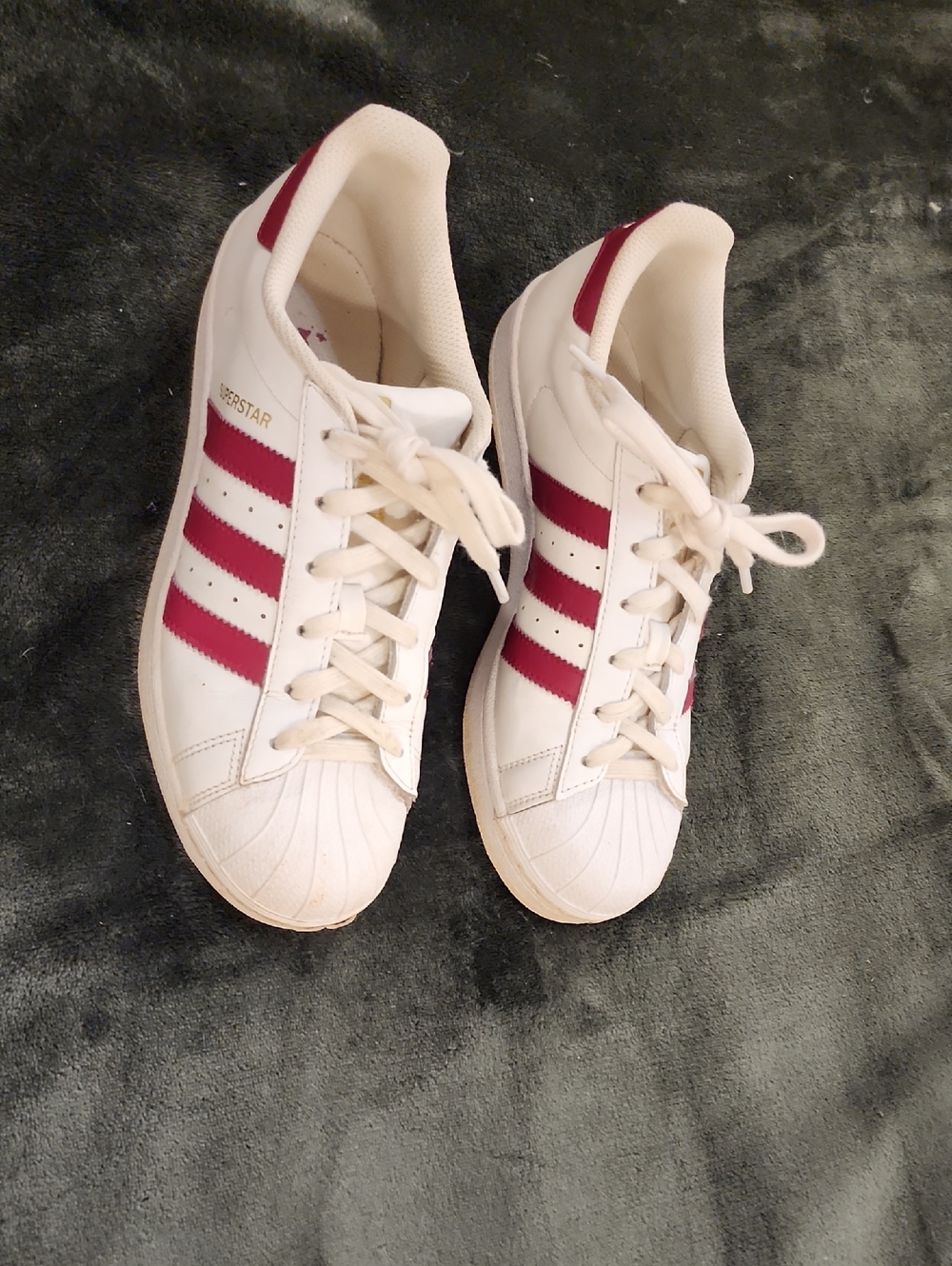 adidas Women's White Sneakers with Maroon Stripes